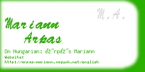 mariann arpas business card